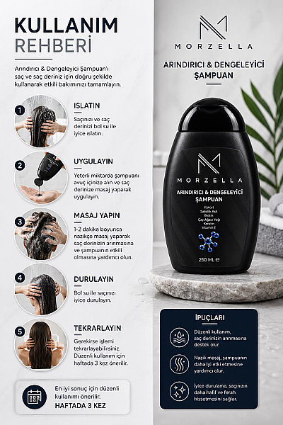 Arındırıcı & Dengeleyici Bakım Şampuanı – Kepek Görünümüne Özel Bakım 250 ML  - 3