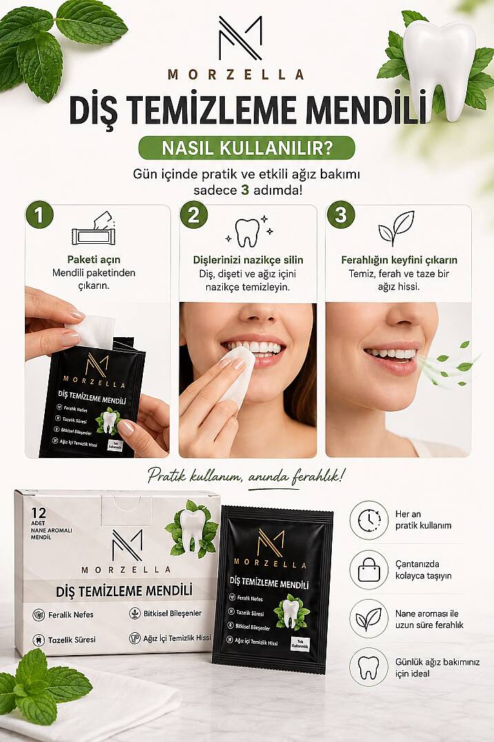 Morzella Diş Temizleme & Parlatıcı Bakım Mendili - 8