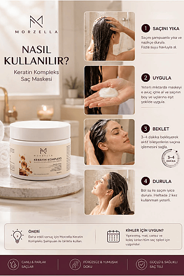 Keratin Kompleks Besleyici Ve Yapılandırıcı Saç Bakım Maskesi 300 ML - 4