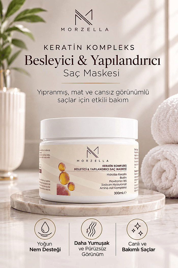 Keratin Kompleks Besleyici Ve Yapılandırıcı Saç Bakım Maskesi 300 ML - 1