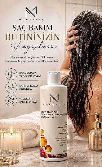 Morzella Keratin Kompleks Canlandırıcı & Güçlendirici Bakım Şampuanı 400 ML - 5